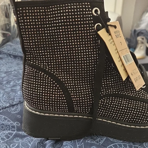 Madden NYC Black Ankle Boots for Women - Picture 3 of 5